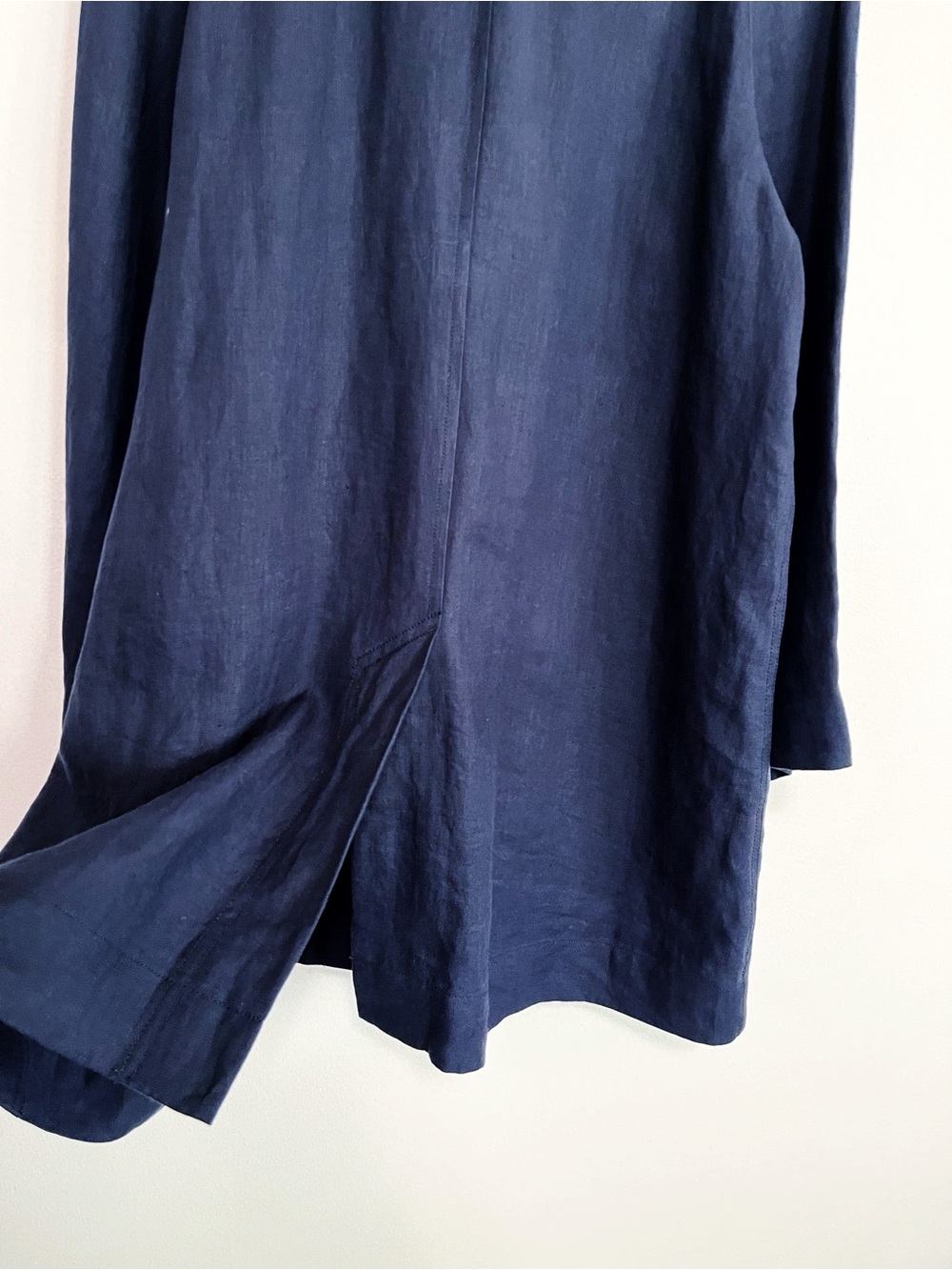 BOGO! Eileen Fisher 100% Linen Jacket Navy Blue Size Medium - Picture 7 of 8